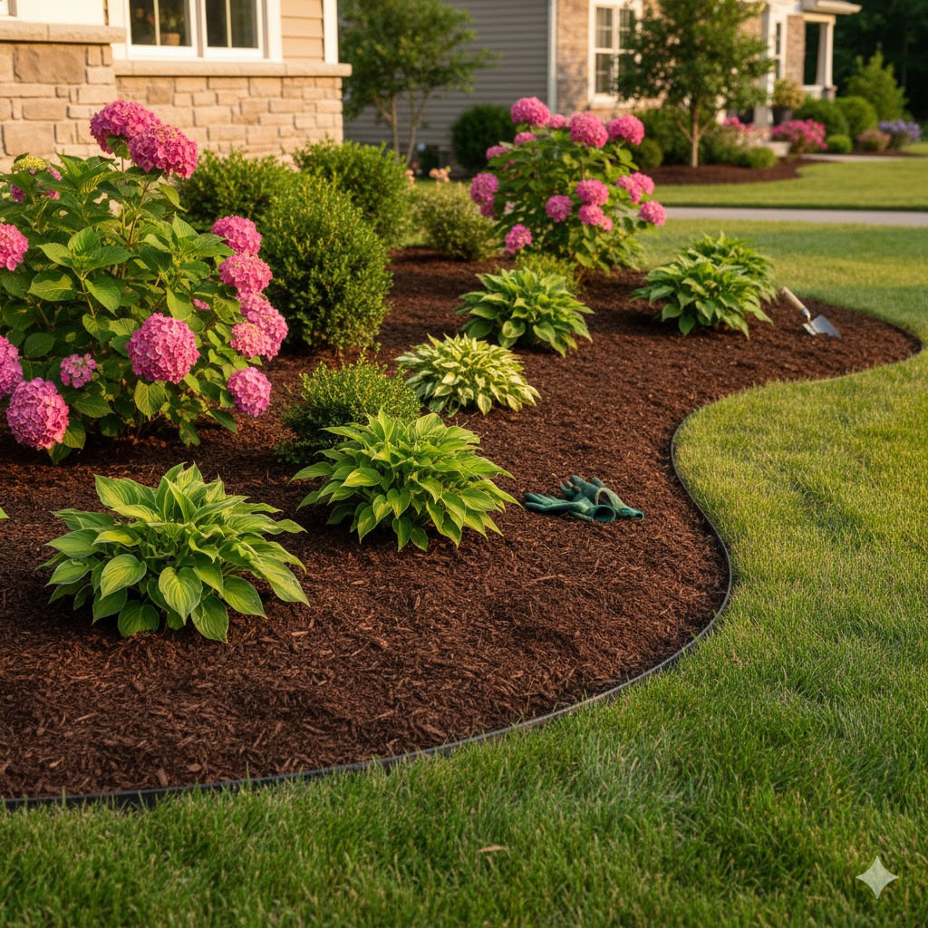 professional mulching & bed refresh